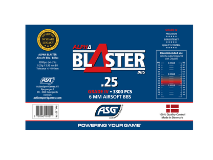 Alpha Blaster BBs, 0.25g, 3300 pcs, bottle