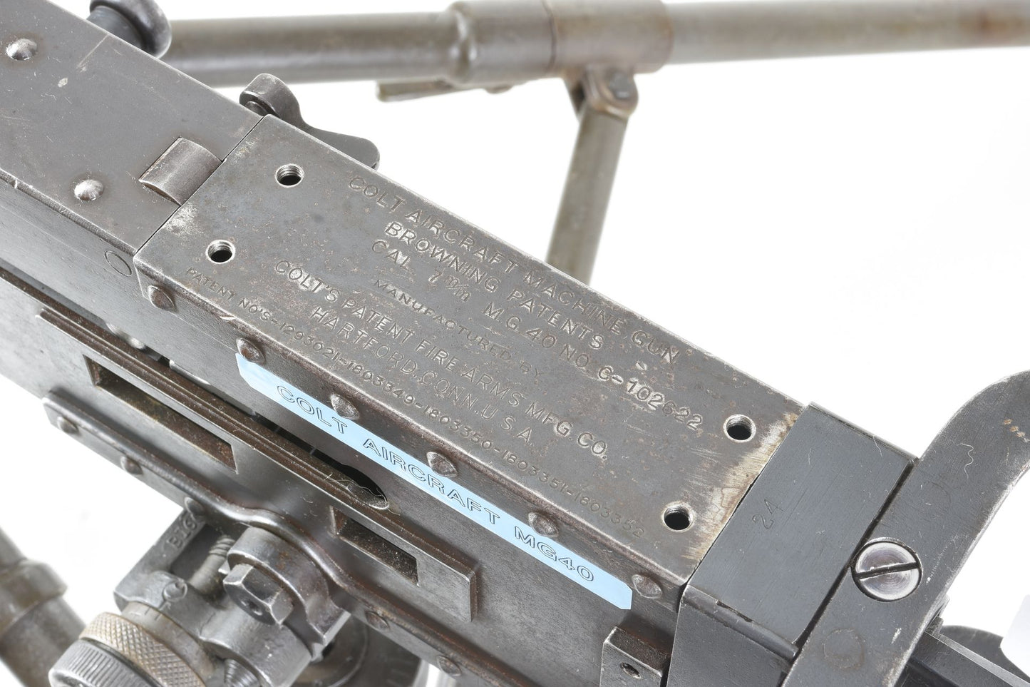Colt Aircraft MG40 – Original .30 Caliber Browning Machine Gun on M2 Tripod
