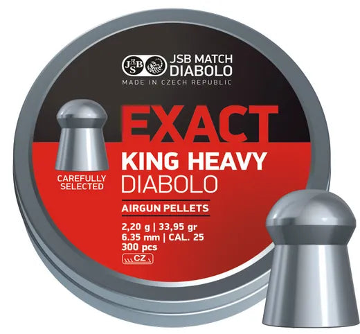 JSB Exact King Heavy Diabolo .25 (6.35mm) 33.95gr Airgun Pellets